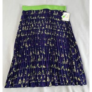 LuLaRoe Jill Skirt. Blue/Purple with‎ Lime Green Geo Pattern XL New